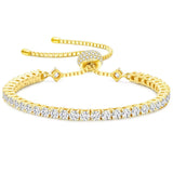 2mm Moissanite Tennis Adjustable 18K Gold