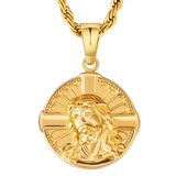 Jesus Cross Pendant Gold 22"