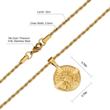 Jesus Cross Pendant Gold 22"