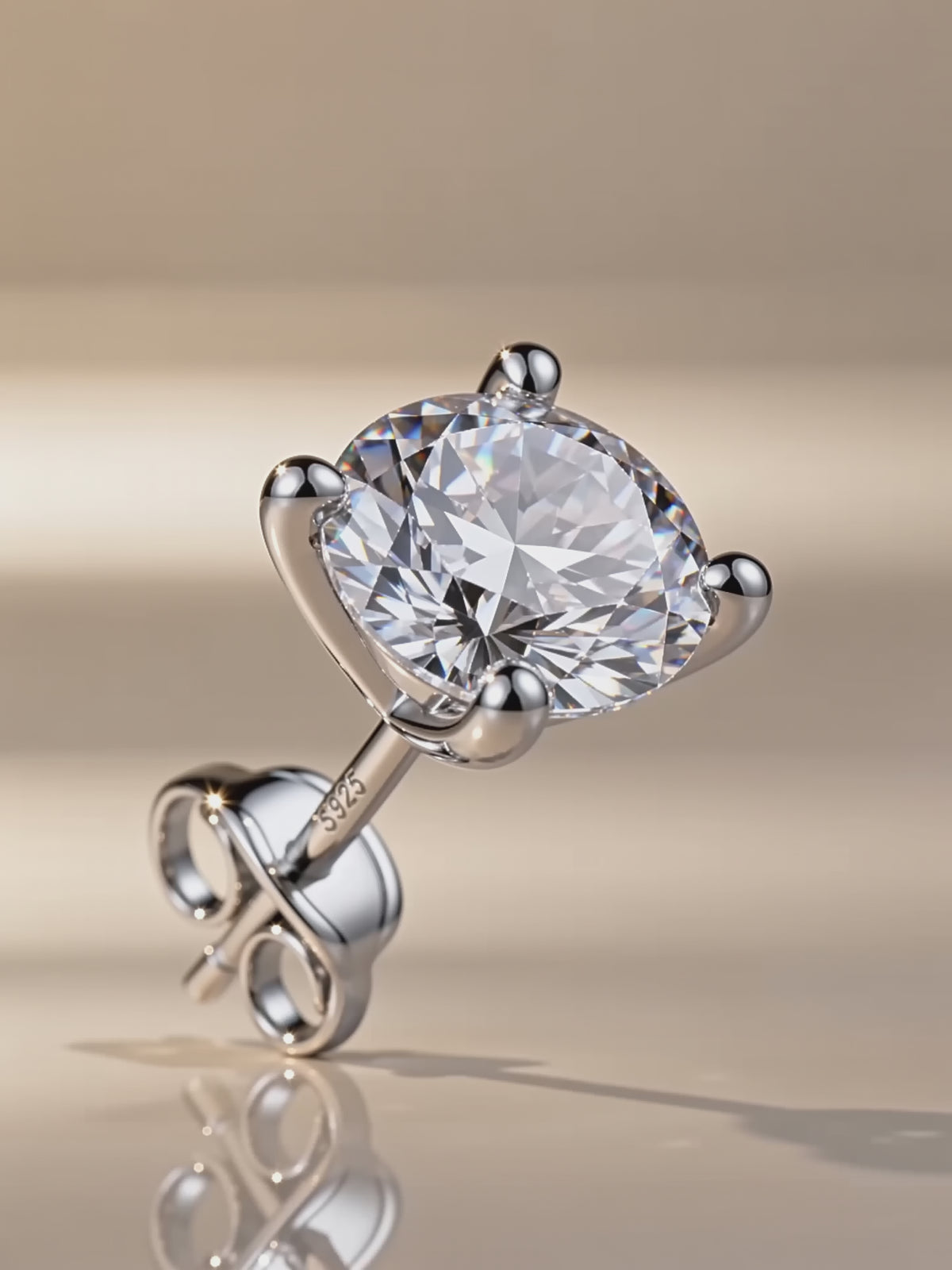 Moissanite 3-Claw Stud Earrings