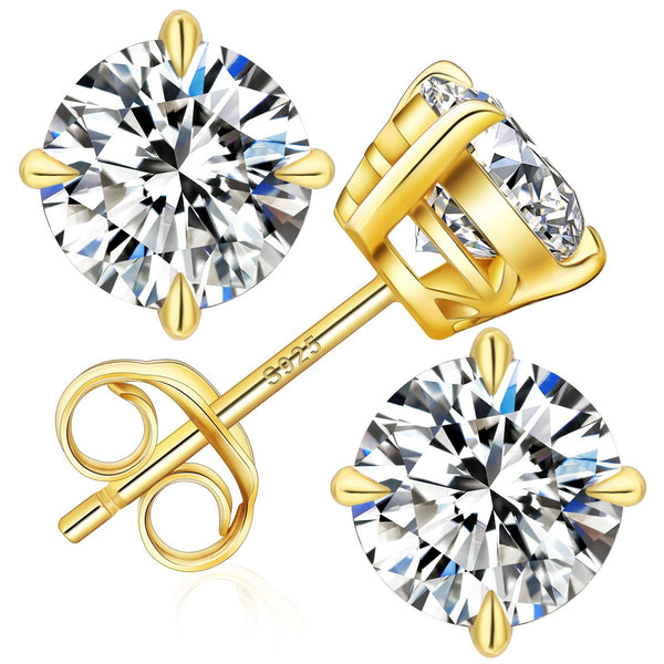 Moissanite Halo Stud Silver 7.5mm