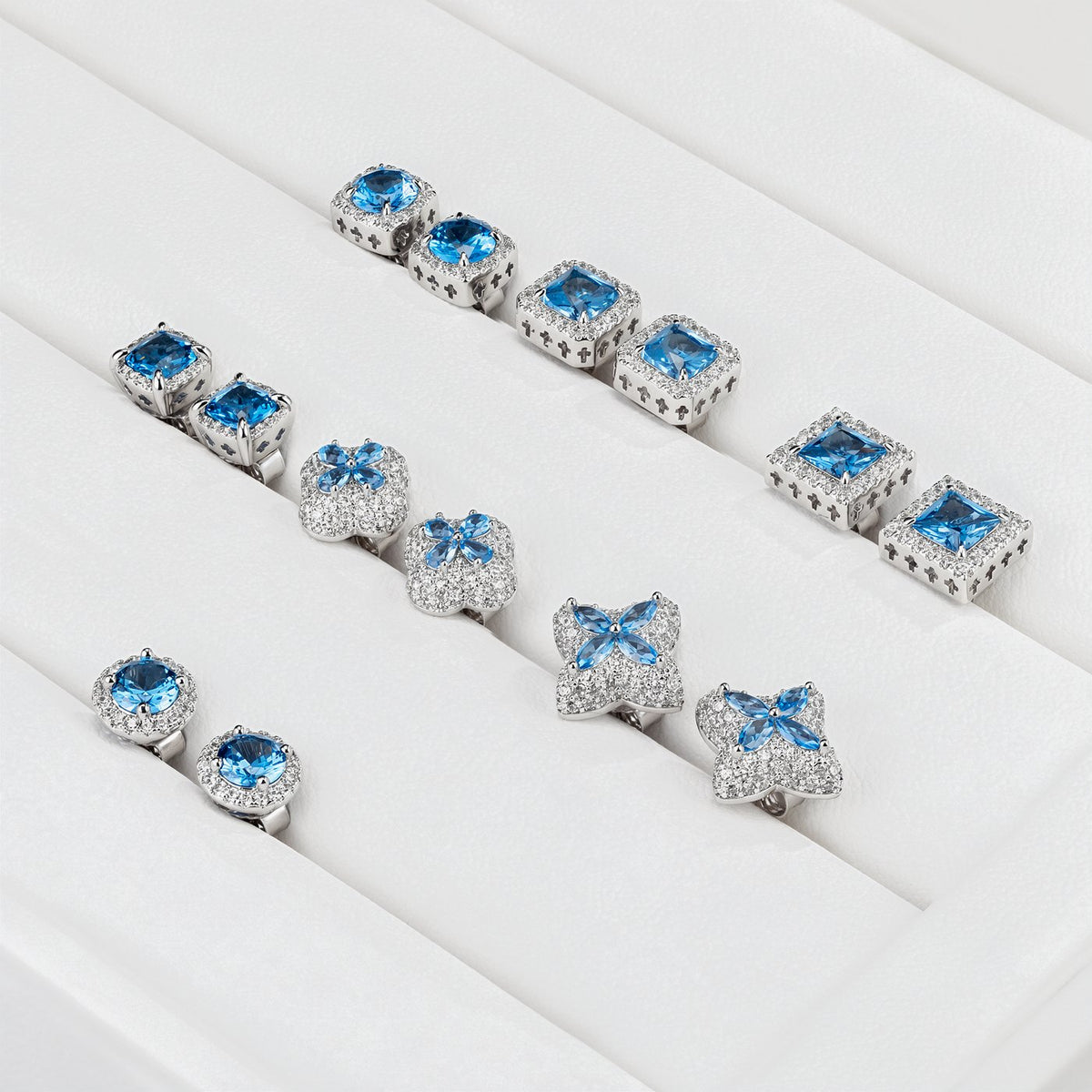 CZ Blue Chandelier Earring