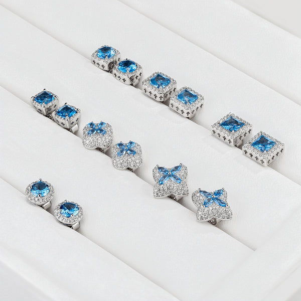 CZ Blue Chandelier Earring