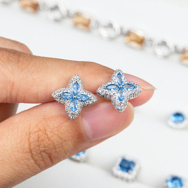 CZ Blue Chandelier Earring
