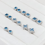 CZ Blue Chandelier Earring