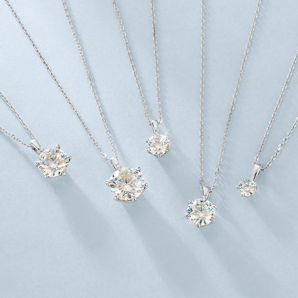 Moissanite Round Solitaire Pendant