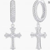 Moissanite Cross Drop Earrings