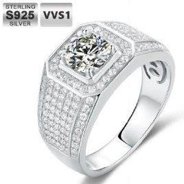 Men's Moissanite Signet Ring 3ct