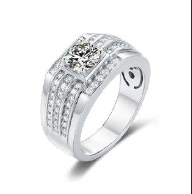 Men's Moissanite Channel Ring 1ct