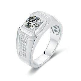 Men's Moissanite Twin-Stone Ring 1ct