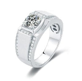 Men's Moissanite Double-Row Ring 1ct