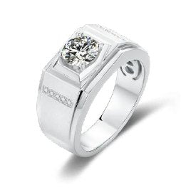 Men's Moissanite Two-Stone Ring 1ct