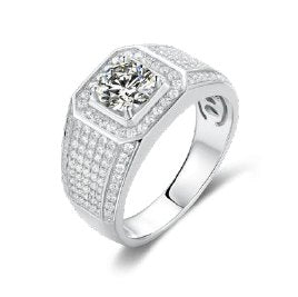 Men's Moissanite Statement Ring 1ct