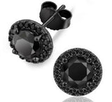 Moissanite Round Halo Stud Earrings