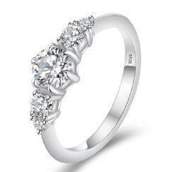 Moissanite Three-Stone Ring