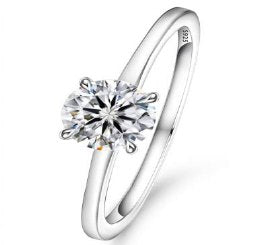 Moissanite 4-Claw Solitaire Ring