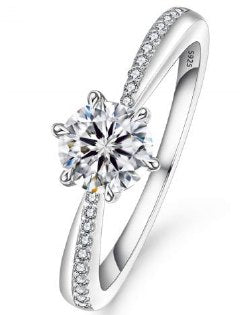 Moissanite 6-Claw Solitaire Ring