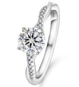 Moissanite 4-Claw Twist Ring
