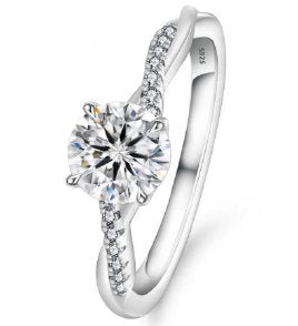 Moissanite 4-Claw Twist Ring