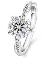 Moissanite 4-Claw Twist Ring