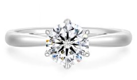 Moissanite 6-Claw Petite Solitaire Ring