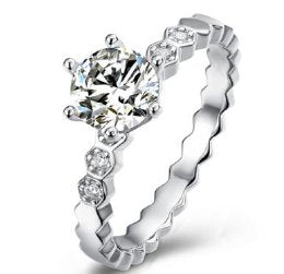 Moissanite Honeycomb Band Ring 1ct