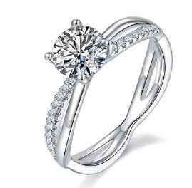 Moissanite Twist Band Ring 1ct