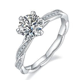 Moissanite Split-Shank Ring 1ct