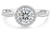 Moissanite Round Halo Ring