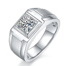 Men's Moissanite Square Solitaire Ring 1ct