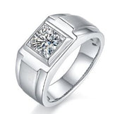 Men's Moissanite Square Solitaire Ring 1ct