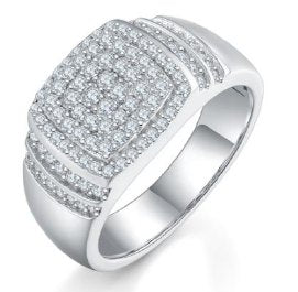 Men's Iced-Out Moissanite Ring 0.82ct