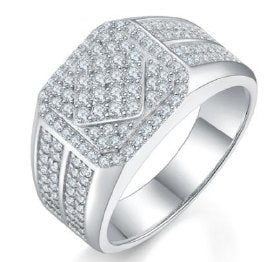 Men's Iced-Out Moissanite Ring 1.06ct