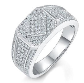 Men's Iced-Out Moissanite Ring 0.84ct
