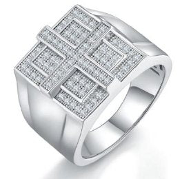 Men's Iced-Out Moissanite Ring 0.52ct