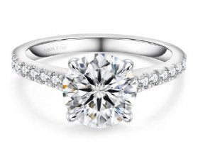 Moissanite Round Solitaire Ring