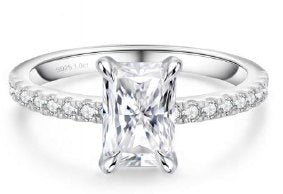 Moissanite Curved Pave Band Ring 0.04ct