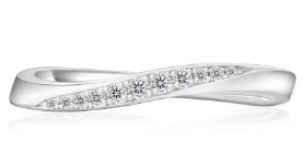 Moissanite Curved Pave Band Ring 0.04ct
