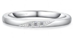 Moissanite Stackable Band Ring 0.03ct