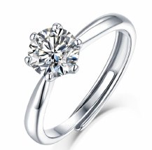 Moissanite Adjustable Solitaire Ring