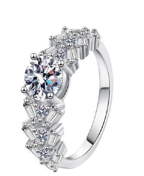 Moissanite Vintage Accent Ring 1ct