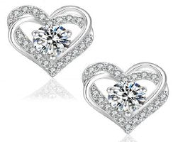 Moissanite Twist Heart Earrings