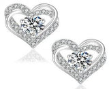 Moissanite Twist Heart Earrings