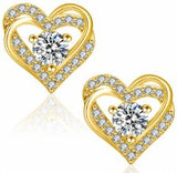 Moissanite Twist Heart Earrings