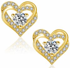 Moissanite Twist Heart Earrings
