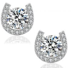 Moissanite Horseshoe Earrings