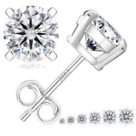 Moissanite 4-Claw Square Stud Earrings
