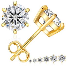 Moissanite 6-Claw Square Stud Earrings