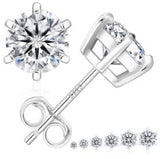 Moissanite 6-Claw Square Stud Earrings