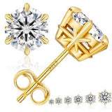 Moissanite 6-Claw Sharp Stud Earrings